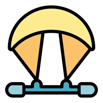 Kitesurfing icon vector flat Stock Illustration