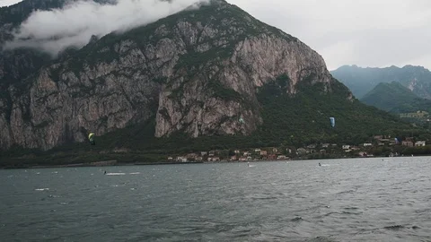 Kitesurfing On Lake Como Video stock 77620878