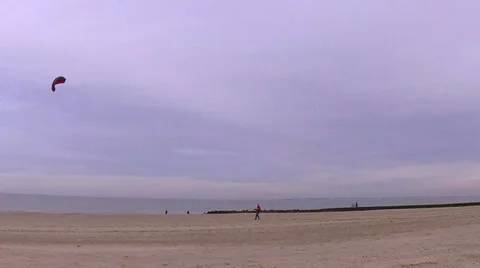 Kitesurfing lessons on the beach. Stock Footage 34229008