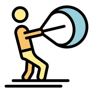 Kitesurfing man icon vector flat Illustrazione stock