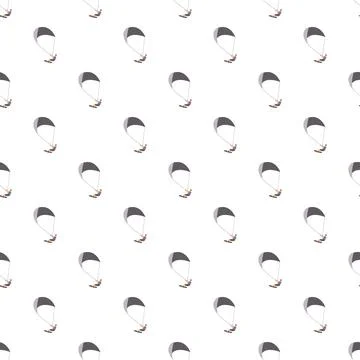 Kitesurfing pattern with athletes on white background Illustrazione stock