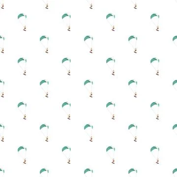 Kitesurfing person in abstract seamless pattern イラスト素材