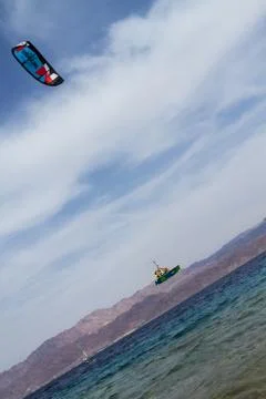 Kitesurfing . Stock Photos