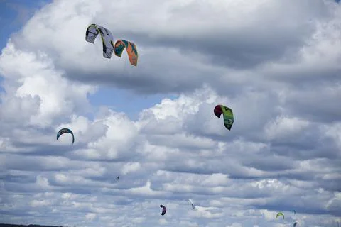 Kitesurfing Foto stock