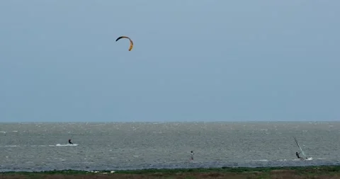 Kitesurfing in the sea Stock-Footage 133720677