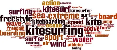 Kitesurfing word cloud Stock Illustration