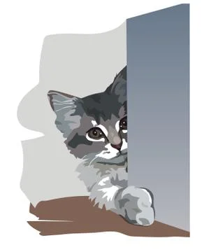 Kitten is in an ambush Stock Illustration