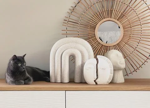 Kitten and decor Stock Photos