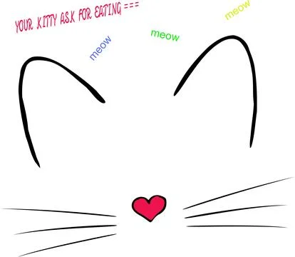 Kitten is asking for food Stock Illustration