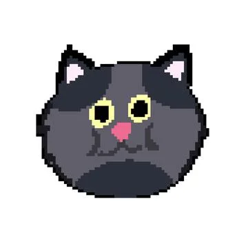 Kitten cat face pixel art vector illustration イラスト素材