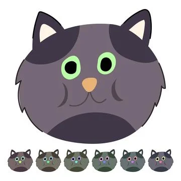 Kitten cat face vector cartoon graphic Illustrazione stock