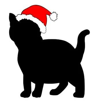 Kitten in a Christmas Hat Stock-Illustration