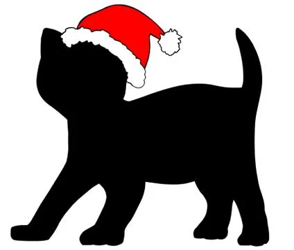Kitten in a Christmas Hat Stock-Illustration