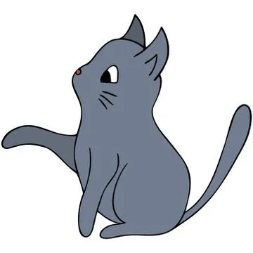 Kitten. Gray color. Colored vector illustration. Stock Illustration