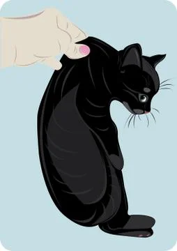 Kitten in a hand Stock Illustration