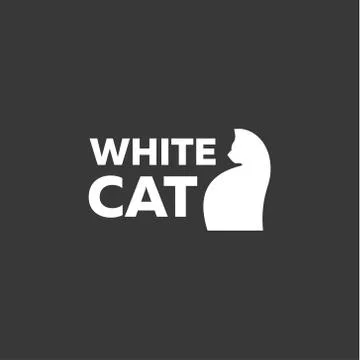 Kitten logo in a minimal modern design style of the new flat Stock Illustration