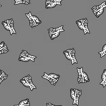 Kitten mother cat breeding vector seamless pattern Illustrazione stock