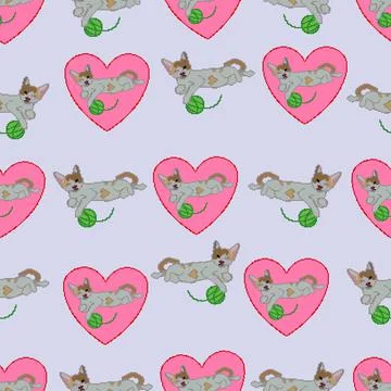 Kitten pattern Stock Illustration
