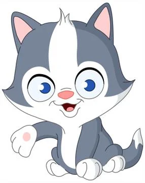 Kitten presenting Illustrazione stock