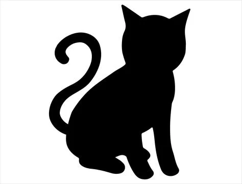 Kitten silhouette vector art Stock Illustration