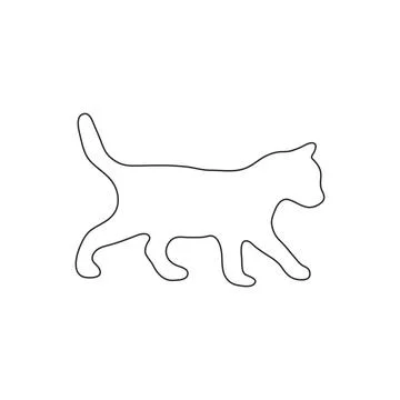 Kitten single line drawing. Cat linear vector. Stock Illustration