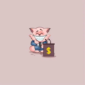 Kitty in business suit training presentation Stock Illustration