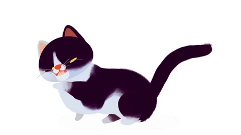 Kitty cat cartoon animation. Stock Footage 287000389