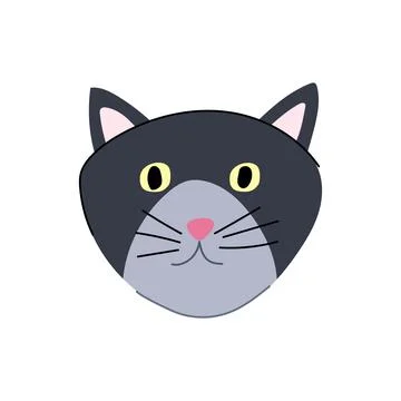 Kitty cat face cartoon vector illustration Stock Illustration
