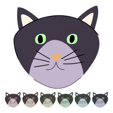 Kitty cat face vector cartoon graphic Stock Illustration