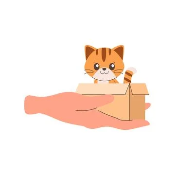 Kitty, cat, Pet adoption, Help homeless animals find . Stock Illustration