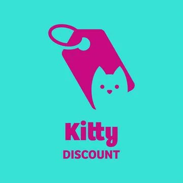 Kitty Discount Logo Stock Illustration