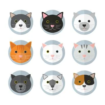 Kitty faces 002 Illustrazione stock