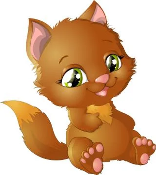 Kitty princess with decorations Stock Illustration