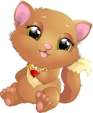 Kitty princess with decorations Stock Illustration