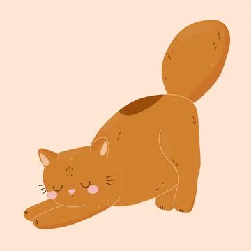 Kitty stretches Stock Illustration