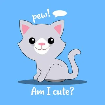 A kitty with a text Illustrazione stock