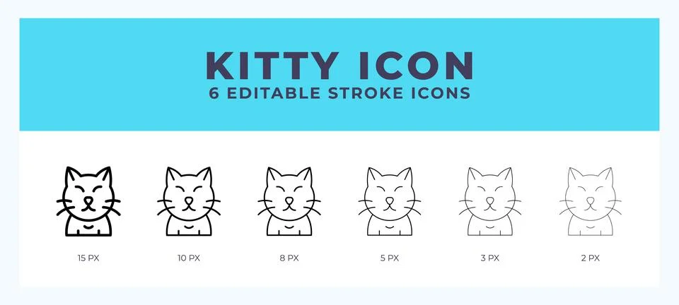 Kitty vector icon for web and app. Editable stroke vector illustration Stock Illustration