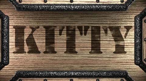 Kitty on wooden stamp 스톡 동영상 8657199