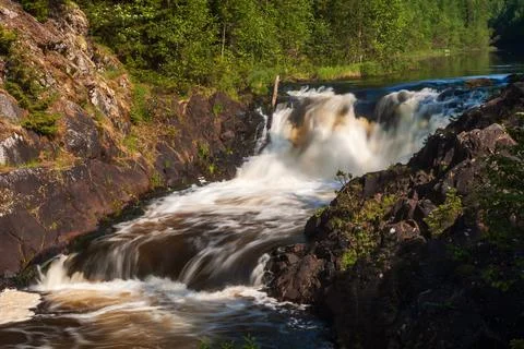 Kivach waterfall Stock Photos