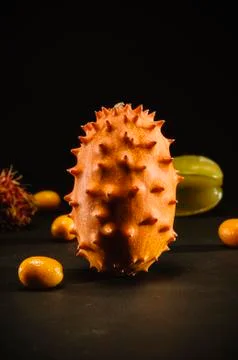 Kiwano fruit in dramatic light Stock Photos