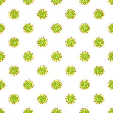 Kiwano fruit pattern on white background Stock Illustration