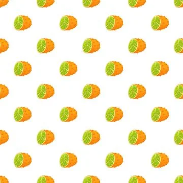 Kiwano horned melon fruit seamless pattern background 库存插图