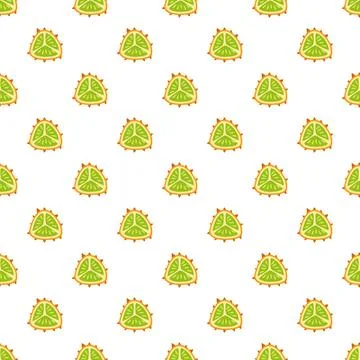Kiwano horned melon fruit slice pattern Illustrazione stock