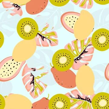 Kiwi and mango pattern Stock Illustration