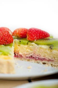 Kiwi and strawberry pie tart Stock Photos