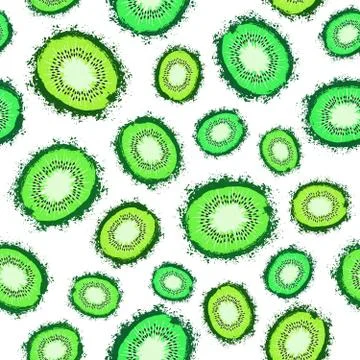 Kiwi Background Painted Pattern Stock Illustration