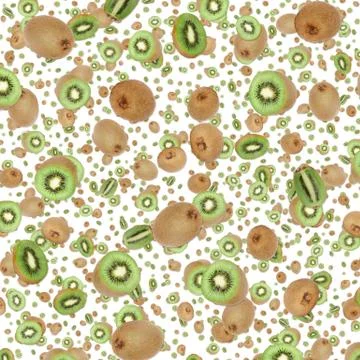 Kiwi background (on white) Stock Illustration