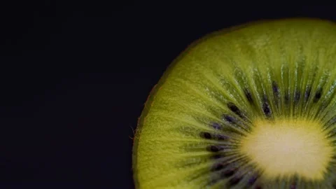 Kiwi on black background Stock Footage 154563191