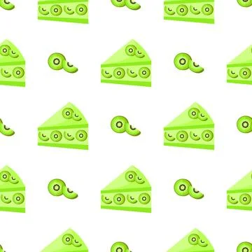 Kiwi cake seamless pattern Stock Illustration