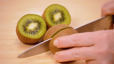 Kiwi Cut In Half Close Up Stock Footage 108260796